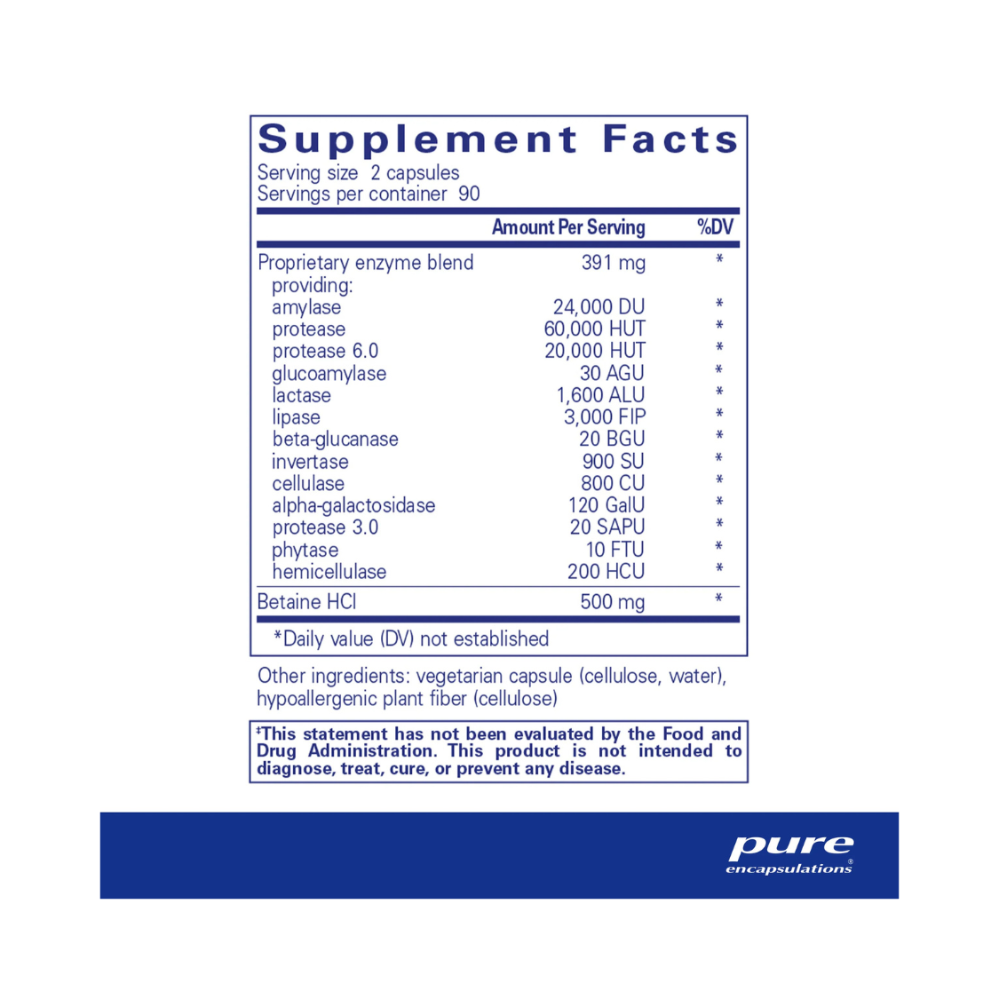 Pure Encapsulations Digestive Enzymes Ultra with Betaine