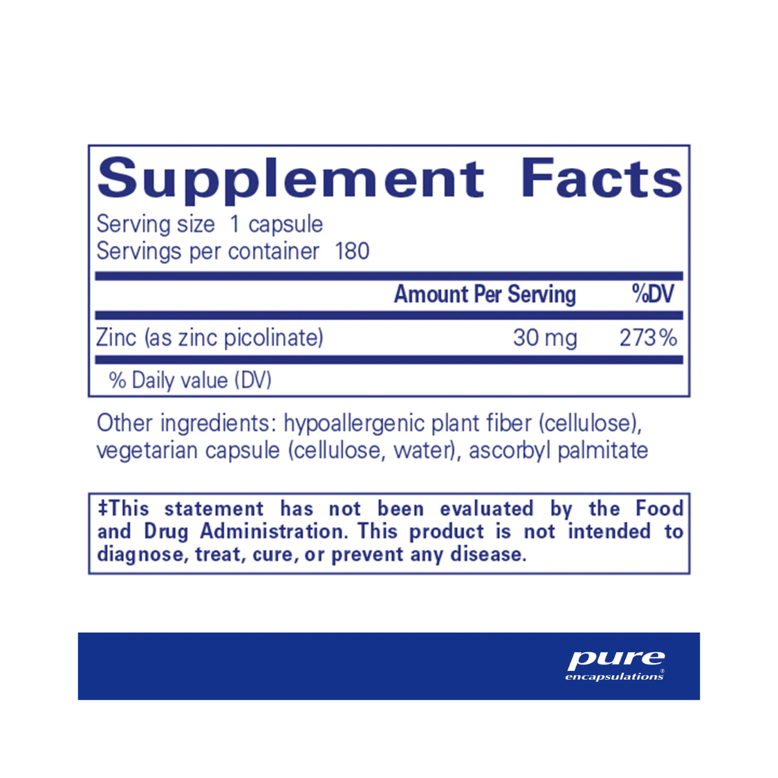 Pure Encapsulations Zinc 30