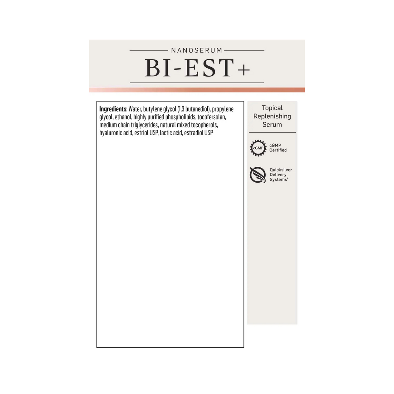 Quicksilver Scientific Bi-Est+ Topical Replenishing Serum