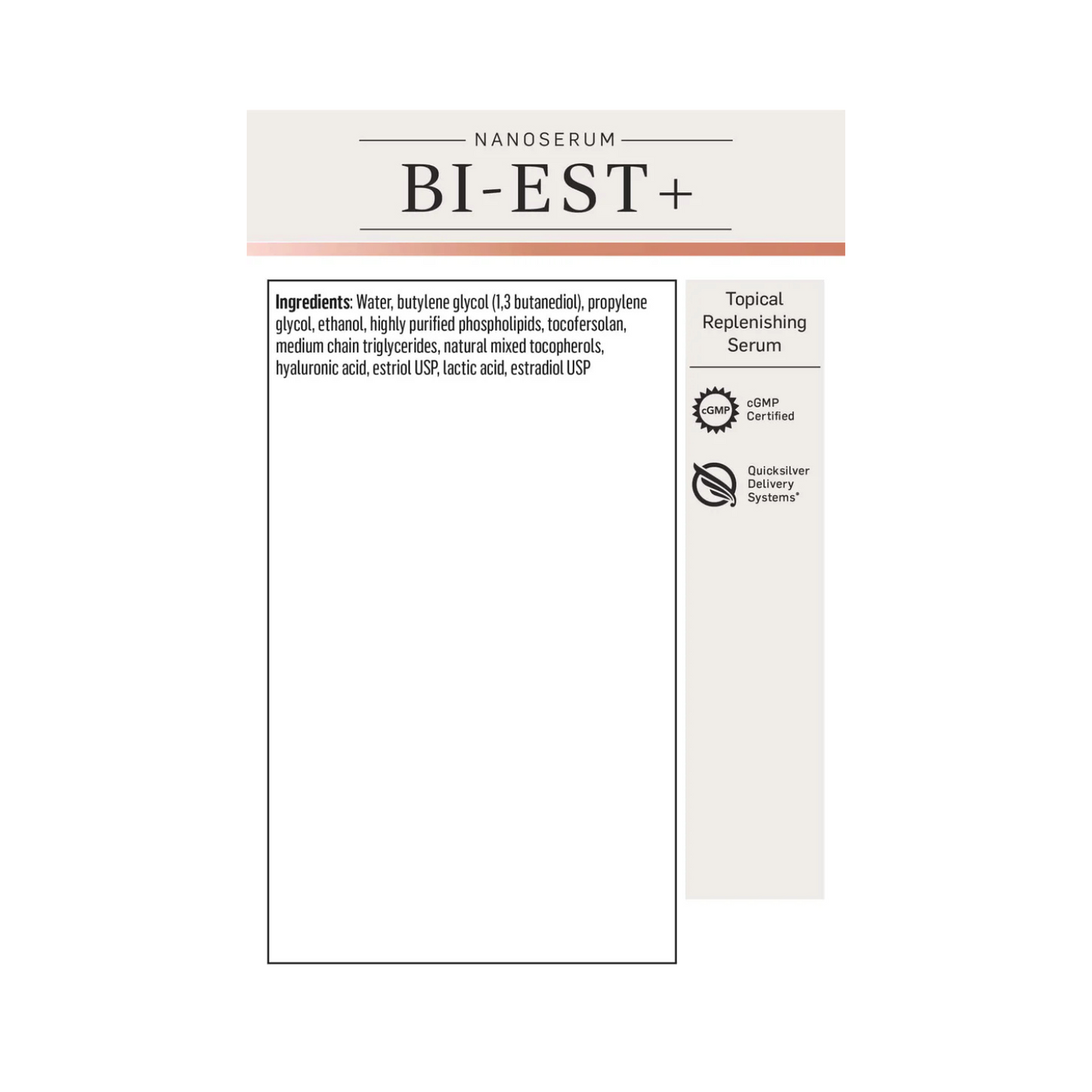 Quicksilver Scientific Bi-Est+ Topical Replenishing Serum
